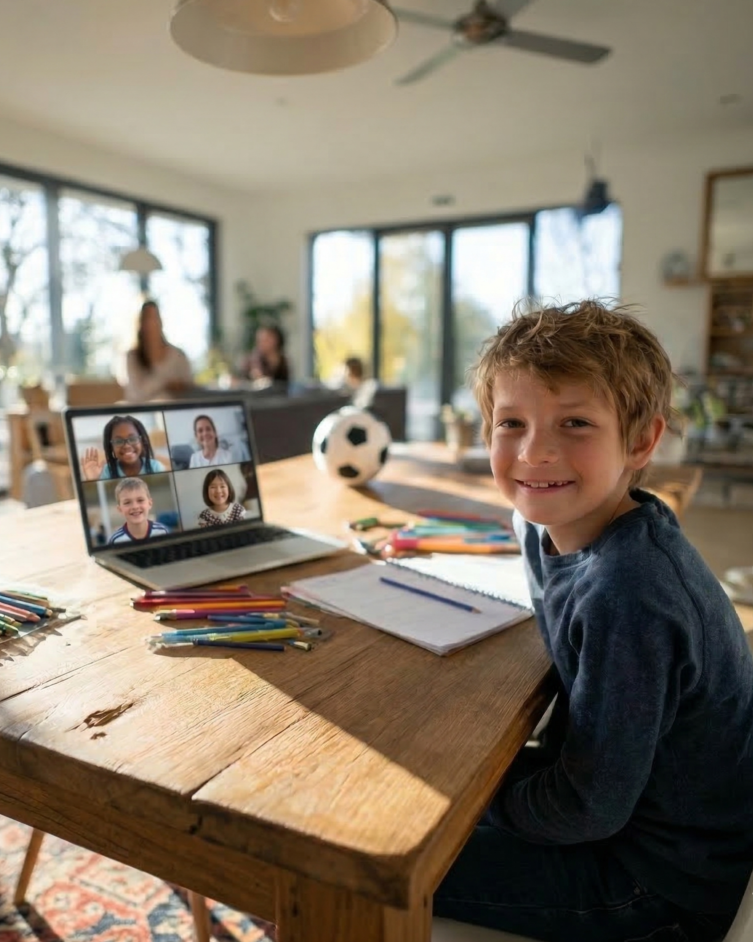 Young girl reading confidently