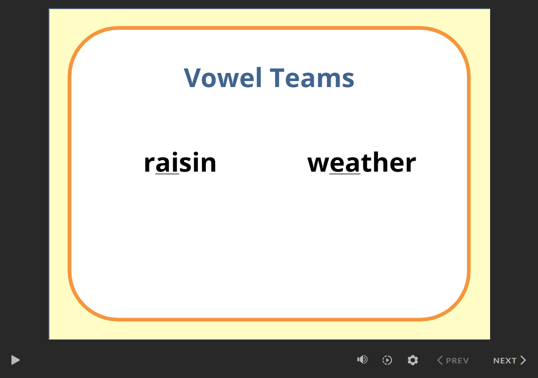 A Skilled Readers System online lesson teaching vowel teams