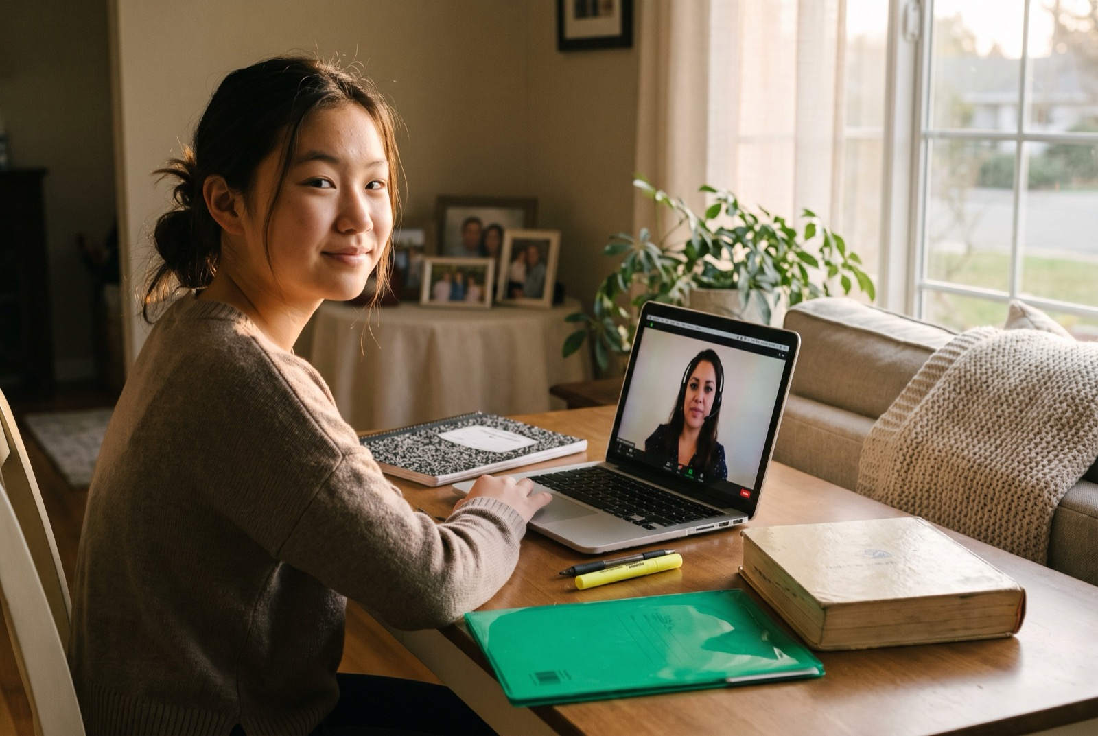 Ninth-grade student in an online reading class