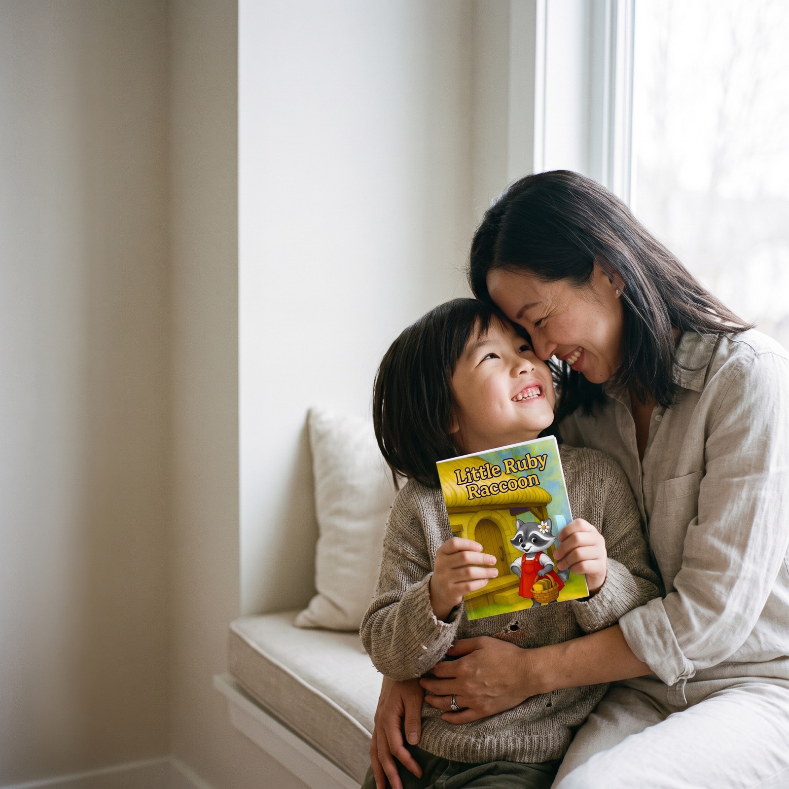 Parent and child sharing a proud reading moment